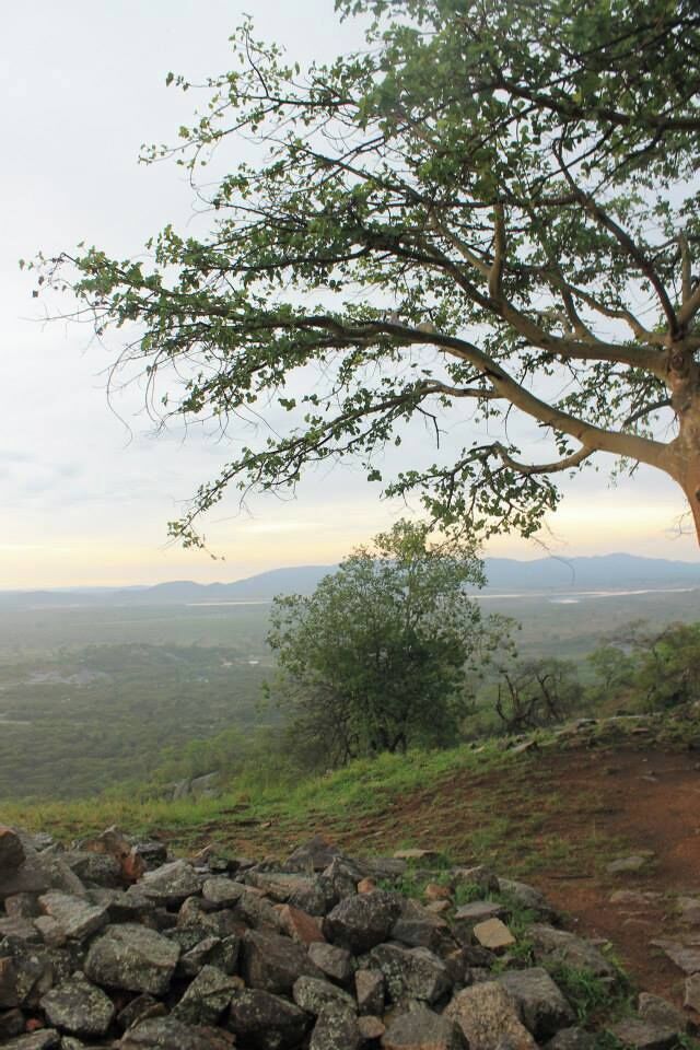 After a night spent camping in a valley the stormy skies broke just in time to climb up the ancient ruins for this spectacular sunset view