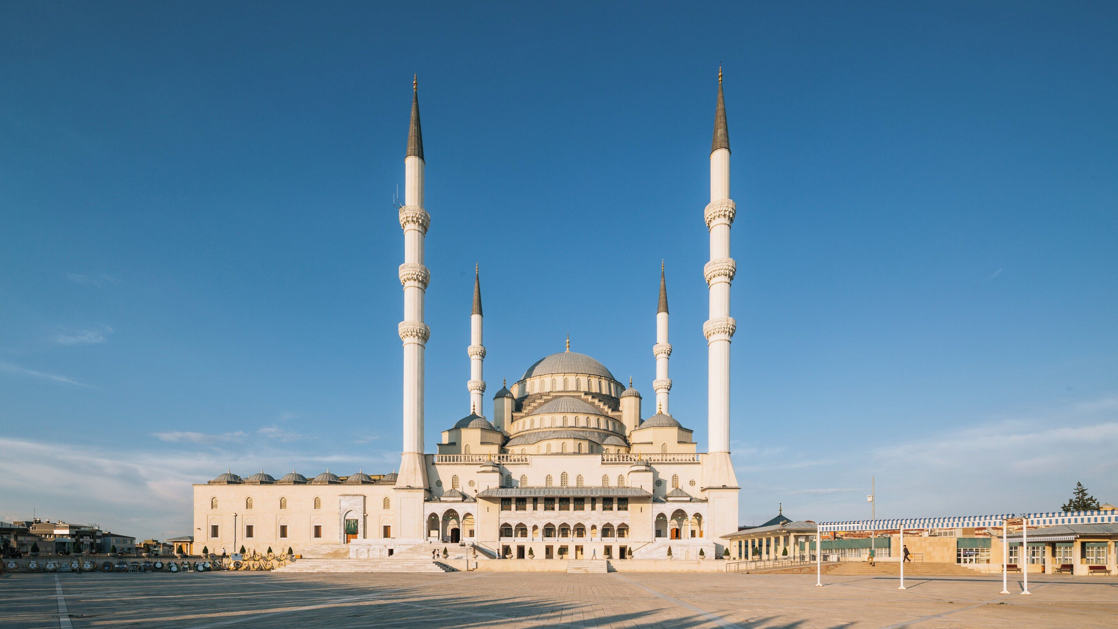 Kocatepe Mosque stands majestically in Cankaya, Ankara showcasing beautiful architecture and cultural significance during a clear day