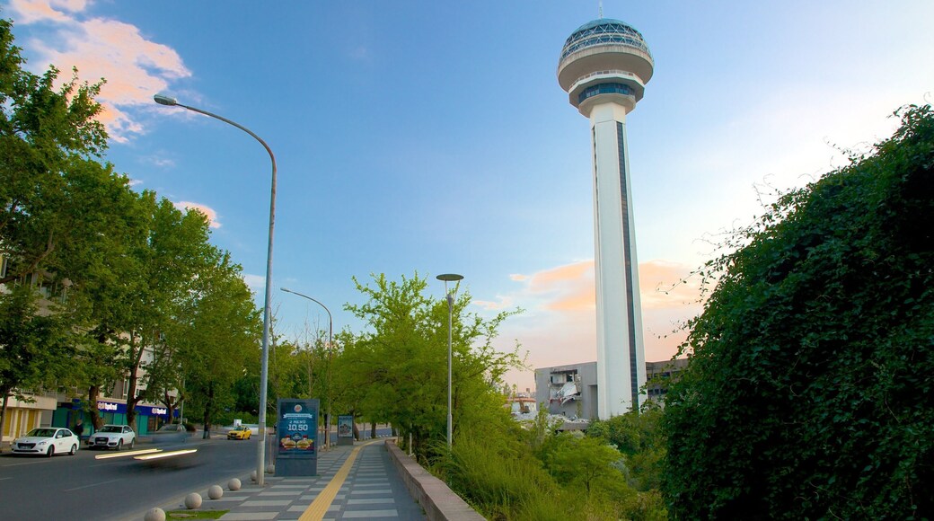 Atakule Tower featuring street scenes