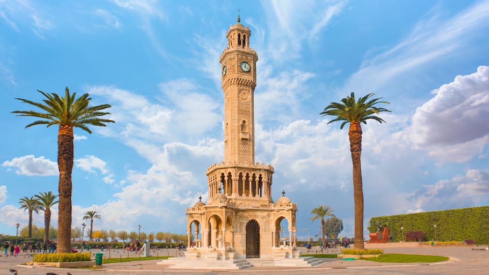 Izmir clock tower. The famous clock tower became the symbol of Izmir