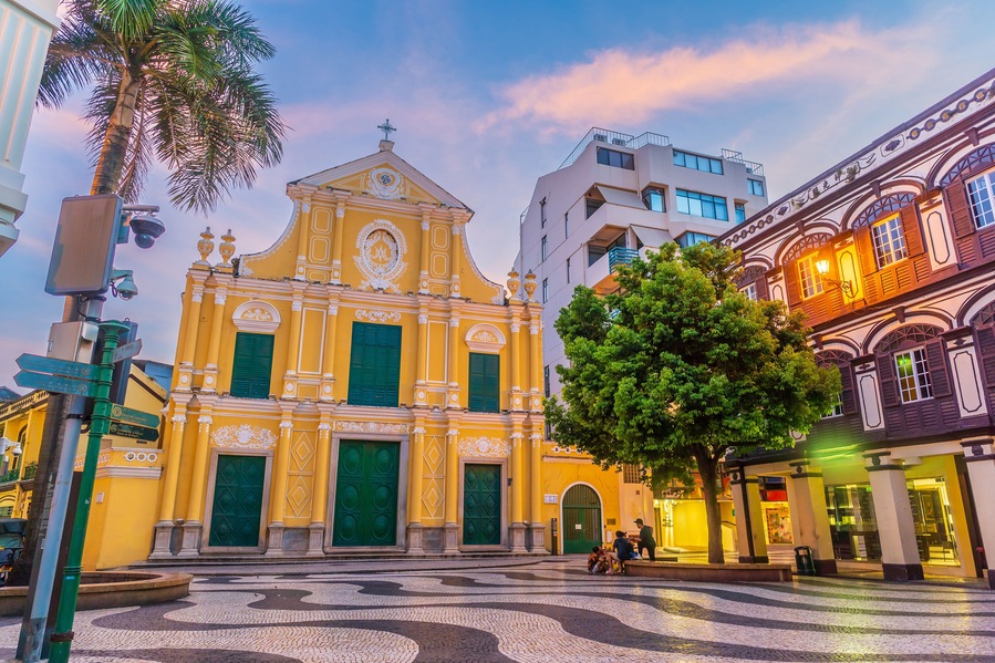 Historic Centre of Macau. Senado Square in China.