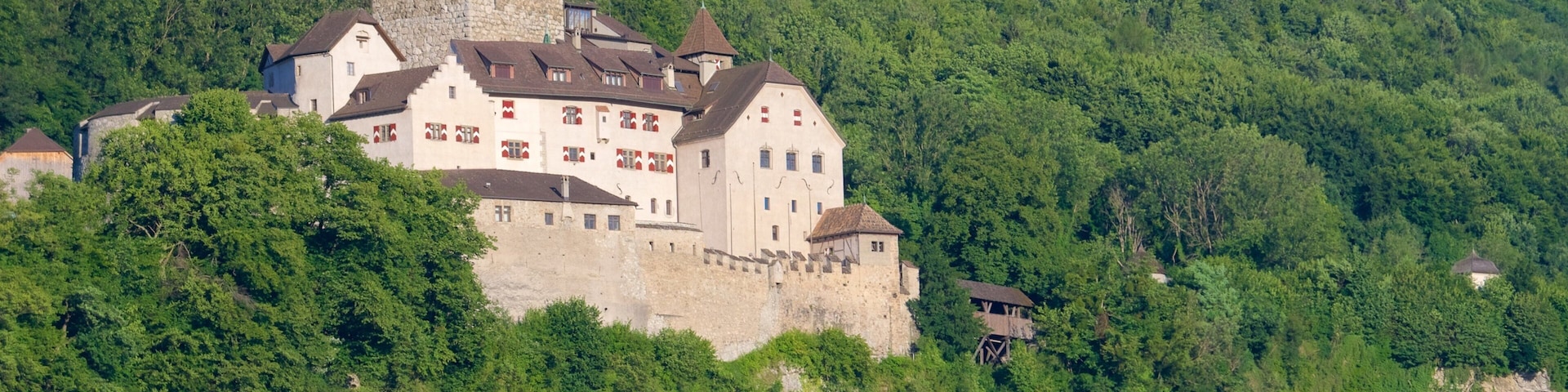 Castillo de Vaduz ofreciendo situaciones tranquilas, montañas y un castillo