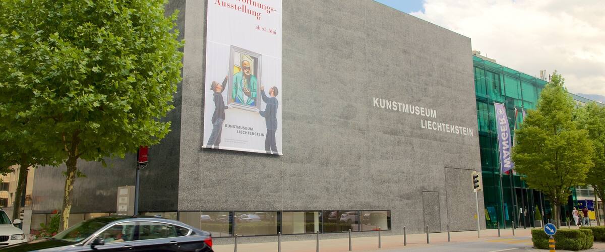 Liechtenstein Art Museum which includes street scenes and signage