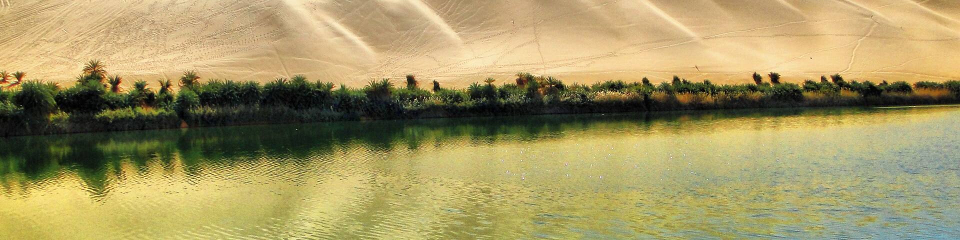 Gaberoun Oasis Lake is one of the most beautiful desert lakes in the African Desert