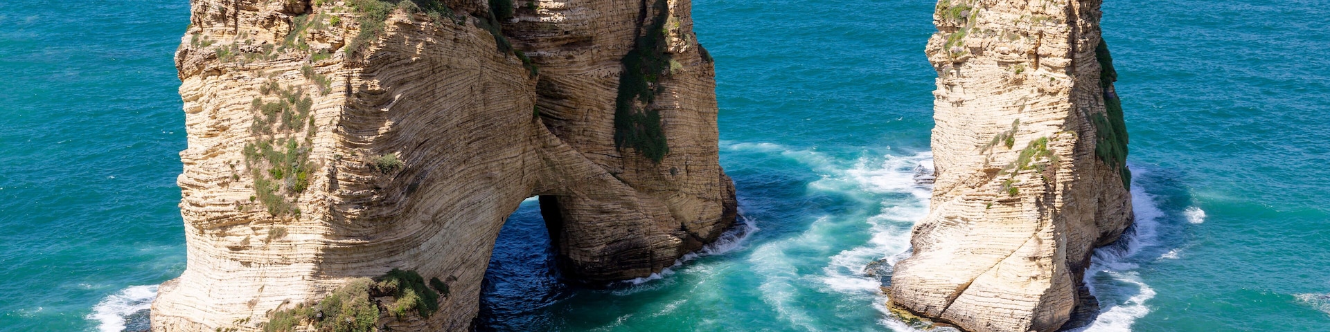 Pigeon Rocks in Raouche, Beirut, Lebanon