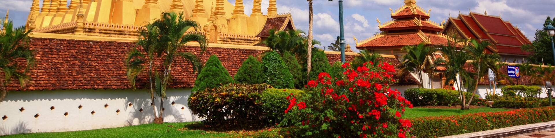 Pha That Luang is a gold-covered large Buddhist stupa in the centre of Vientiane, Laos.