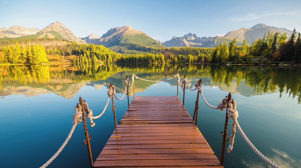 High resolution panorama of the lake in Strbske Pleso