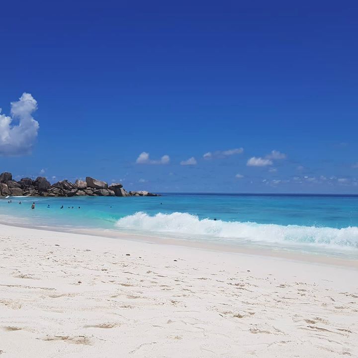 Oh Seychelles!!!

First you take the bike down to Grand Anse on the southeast side of La Digue. Next you take the small trail along the beach and then follow the rocky climb over the hill. On the other side lies beautiful Petite Anse; a beautiful beach with less visitors and amazing azur waters along its white sand.

As the above suggests - its a bit of a cycle to get there, with MANY hills but oh my goodness is it worth  it!

#LifeatExpedia
#Beaches