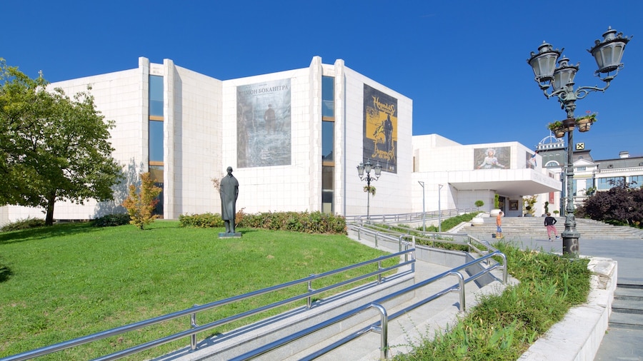 National Theatre of Serbia toont een stad en theaters