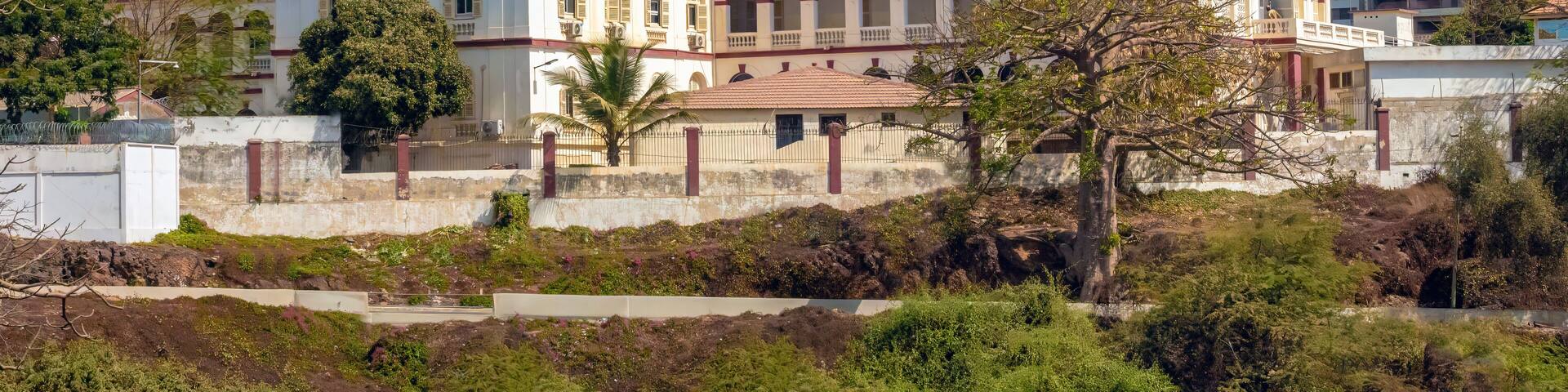 Distant view of the Presidential Palace Dakar, Senegal, West Africa