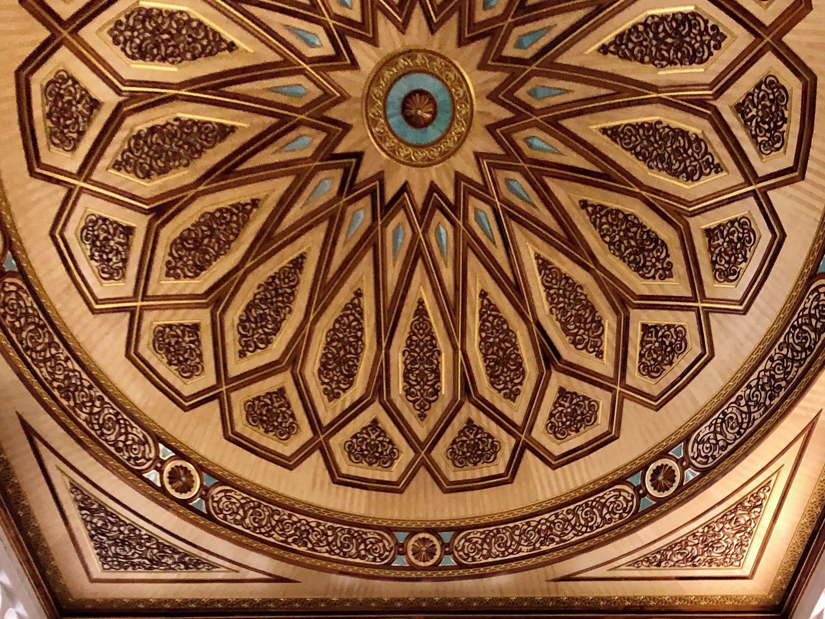 The dome inside of Masjid al Nabawi in Medina. #History Photo Contest