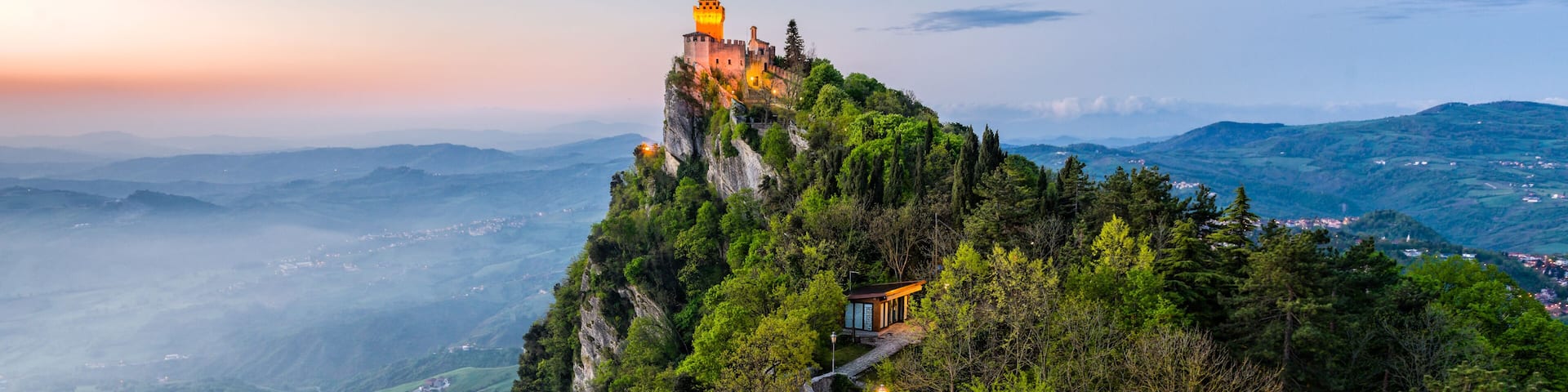 San Marino Castle at Sunrise