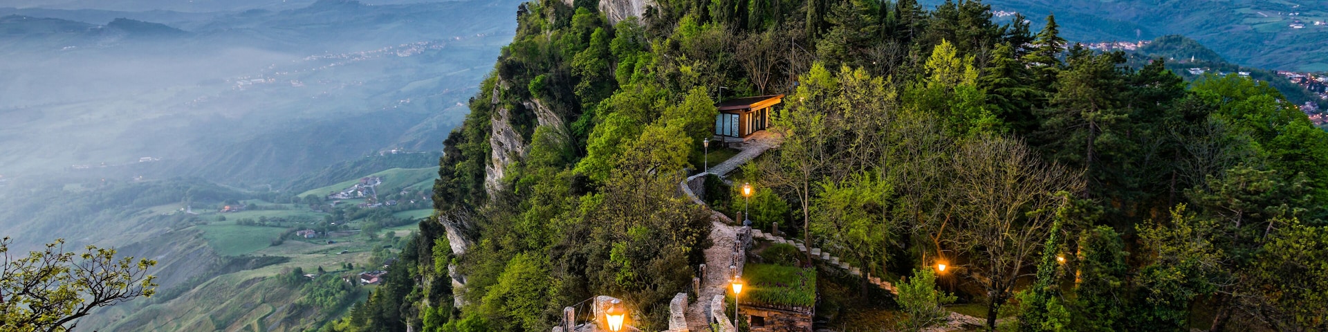 San Marino Castle at Sunrise