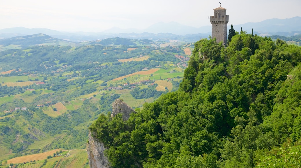 Montale Tower which includes heritage elements, tranquil scenes and chateau or palace