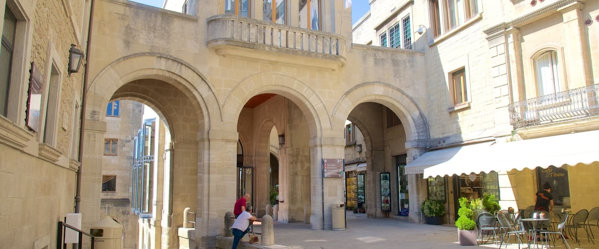 Piazza del Titano featuring a city and heritage elements