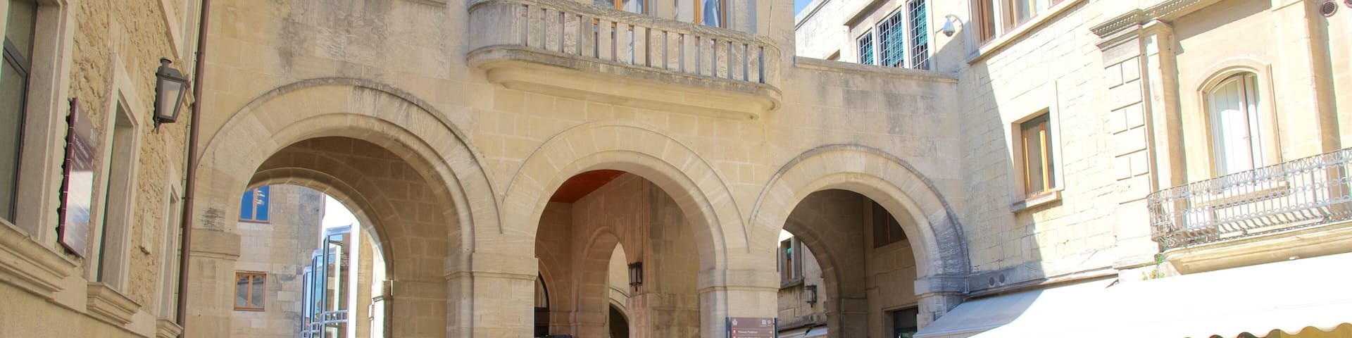 Piazza del Titano featuring a city and heritage elements