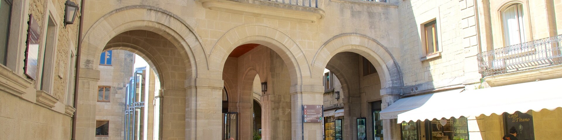 Piazza del Titano featuring a city and heritage elements