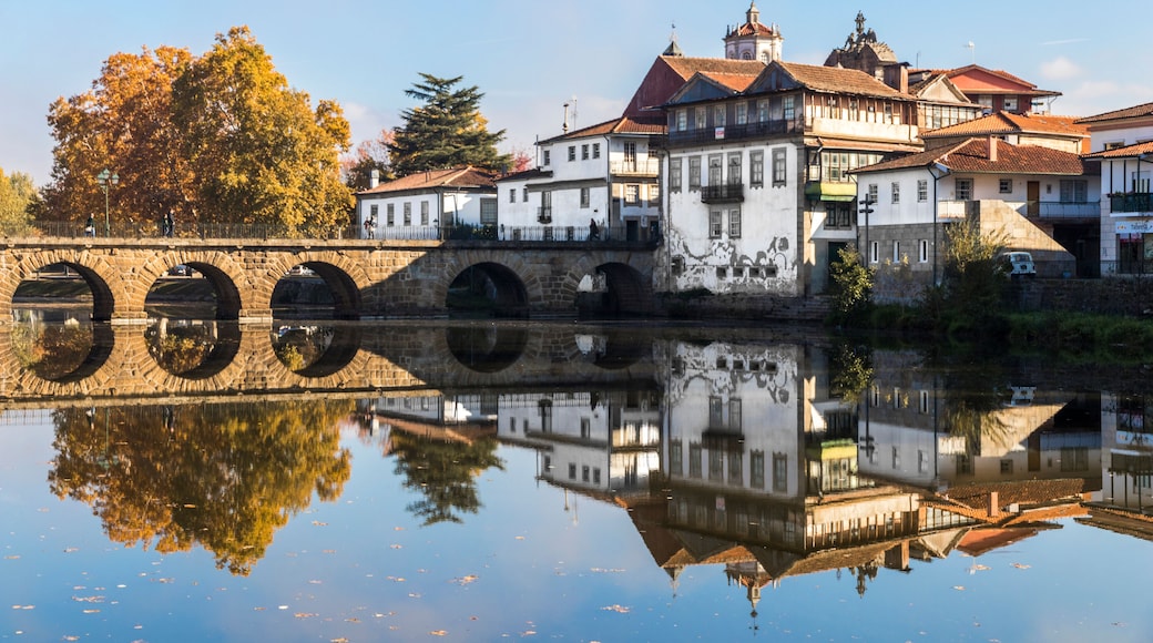 The historic Roman bridge of Emperor Trajan in the city of Chaves, in the north of Portugal