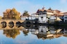 The historic Roman bridge of Emperor Trajan in the city of Chaves, in the north of Portugal