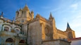 Evora Cathedral showing heritage architecture, a sunset and a church or cathedral