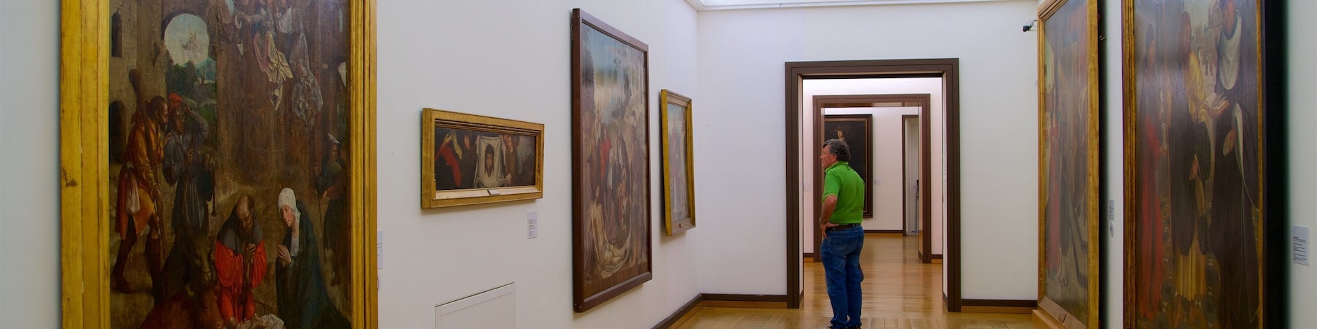 Museo de Évora que incluye vista interna y arte y también un hombre