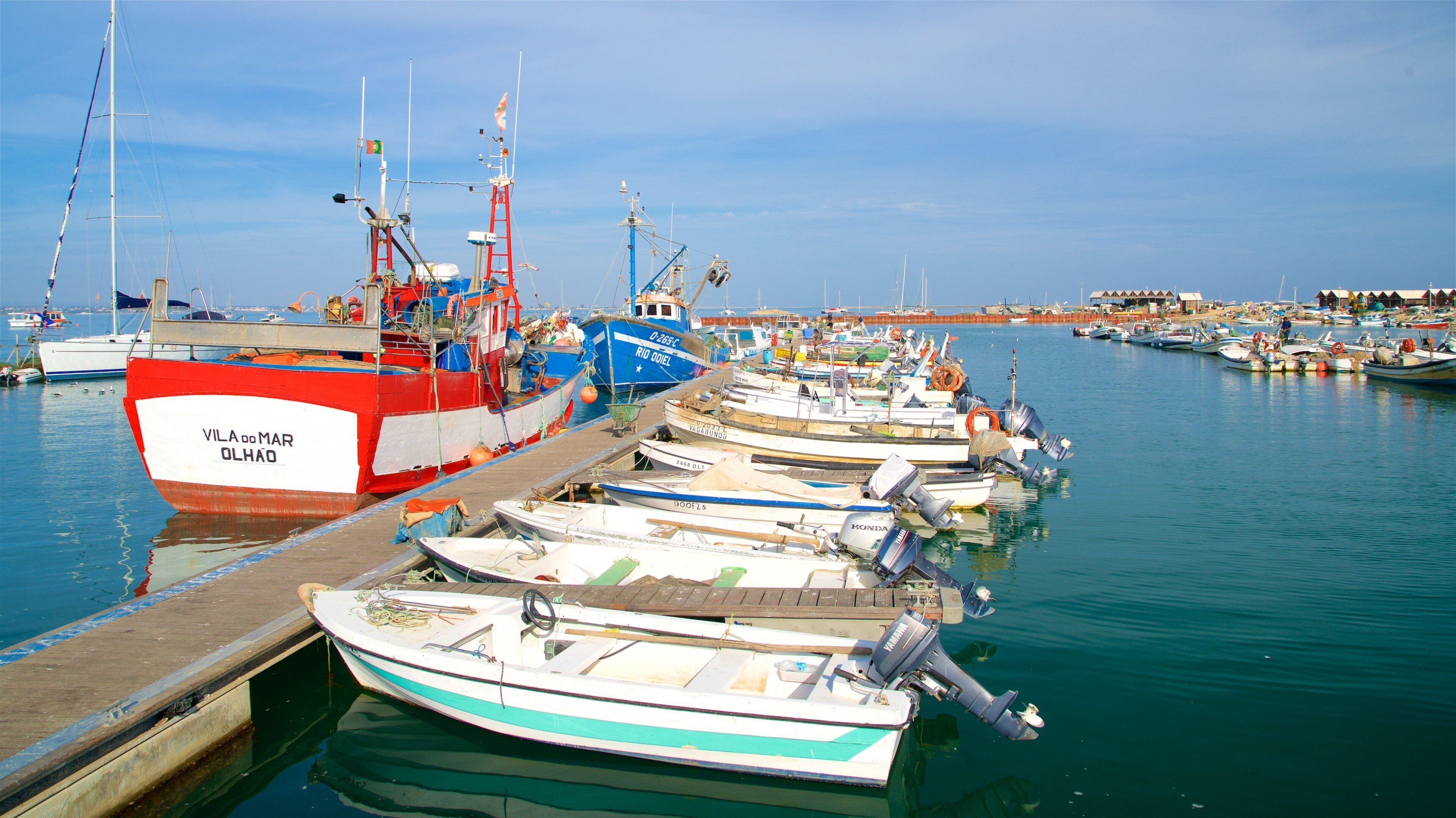 Ilha da Culatra Beach which includes a bay or harbor