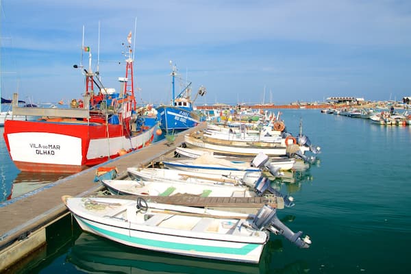 Ilha da Culatra Beach which includes a bay or harbor