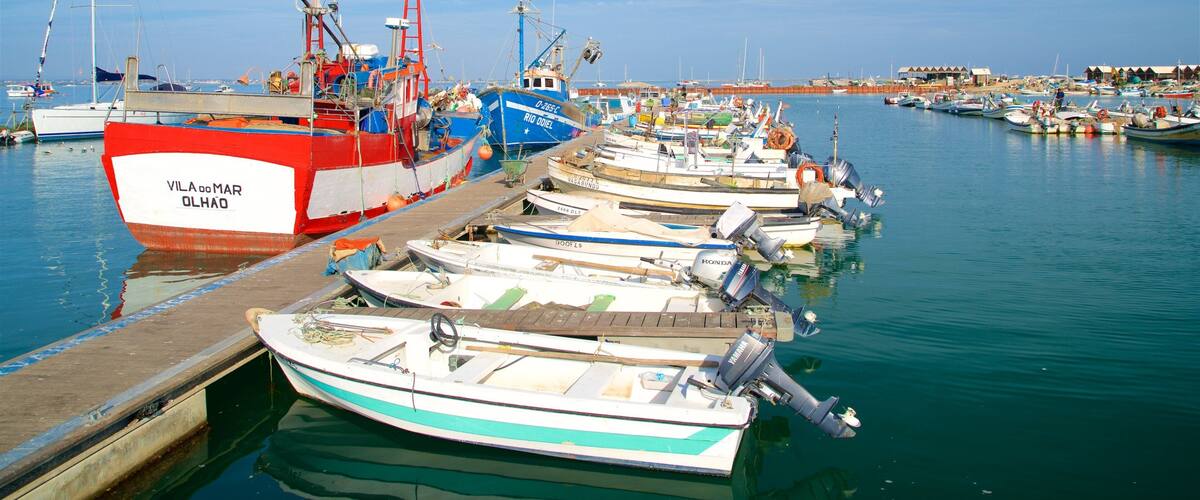 Ilha da Culatra Beach which includes a bay or harbor