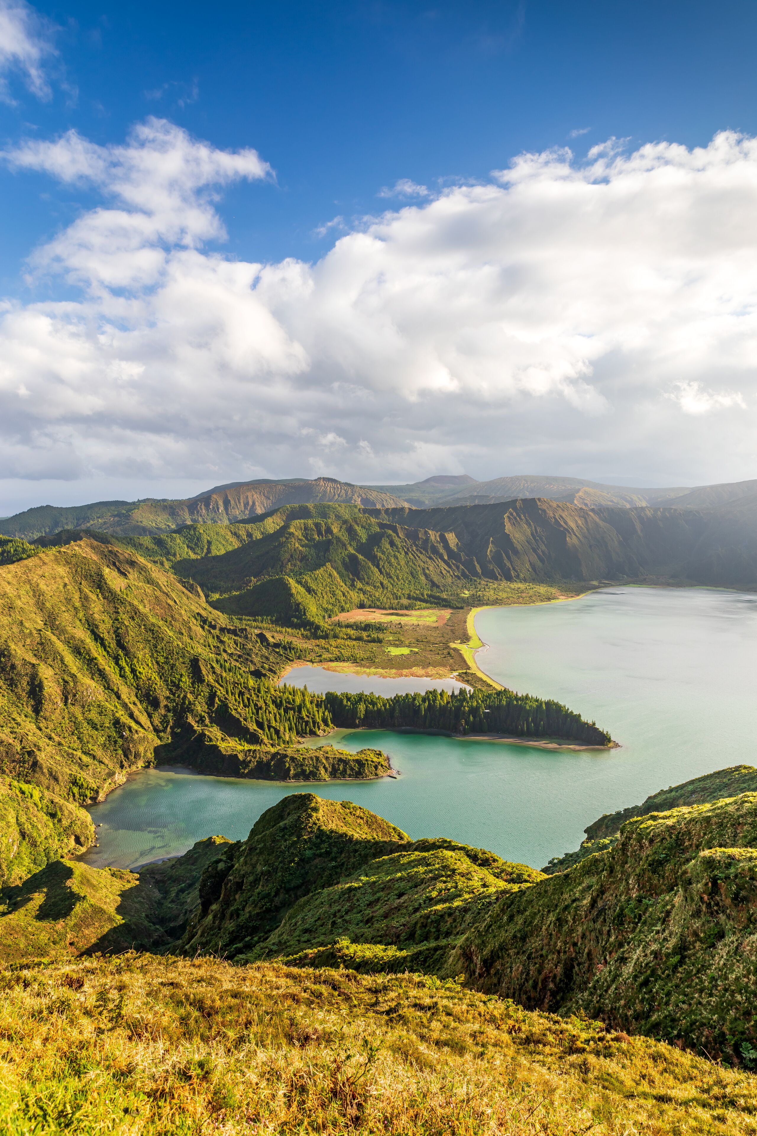 Morning sun in Lagoa do Fogo, Sao Miguel, Azores, Portugal