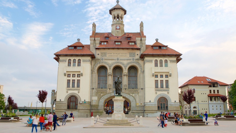 Ovid Square which includes an administrative buidling