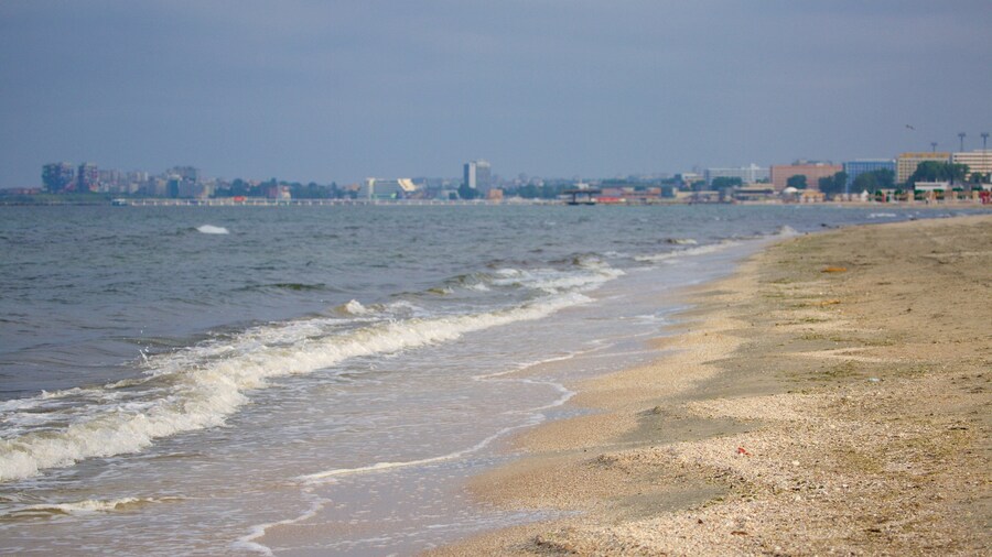 Mamaia Beach which includes a pebble beach and general coastal views