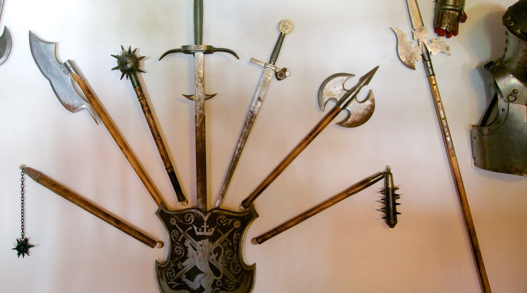 Castelo de Bran que inclui um pequeno castelo ou palácio e vistas internas