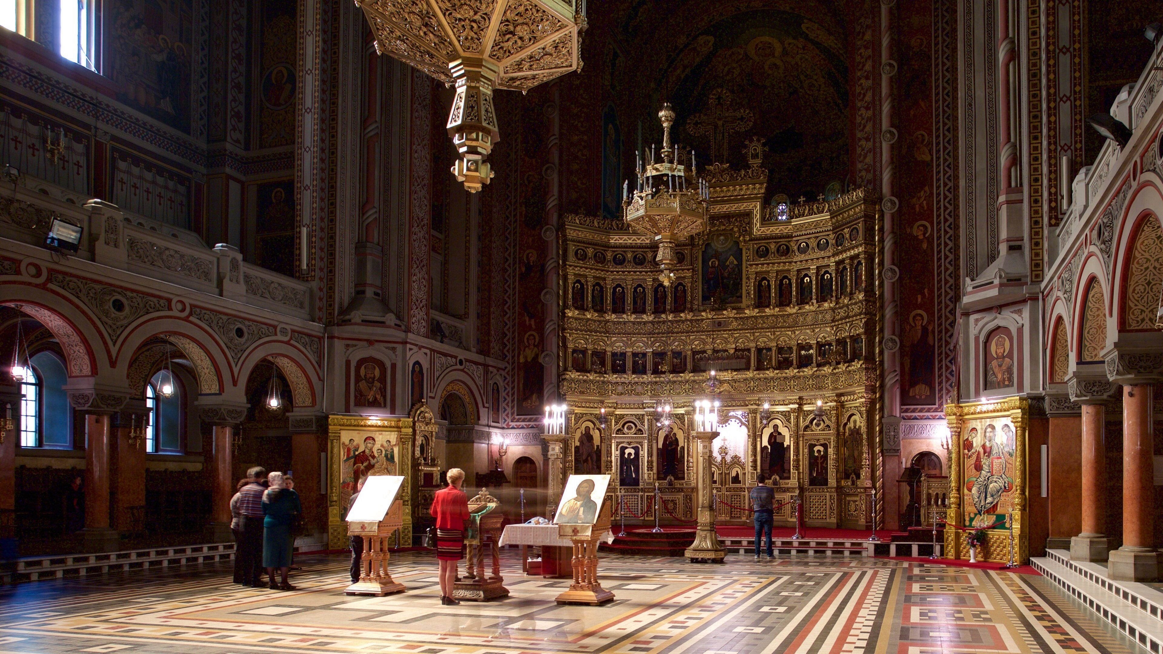 Romanian Orthodox Cathedral showing interior views, a church or cathedral and heritage architecture