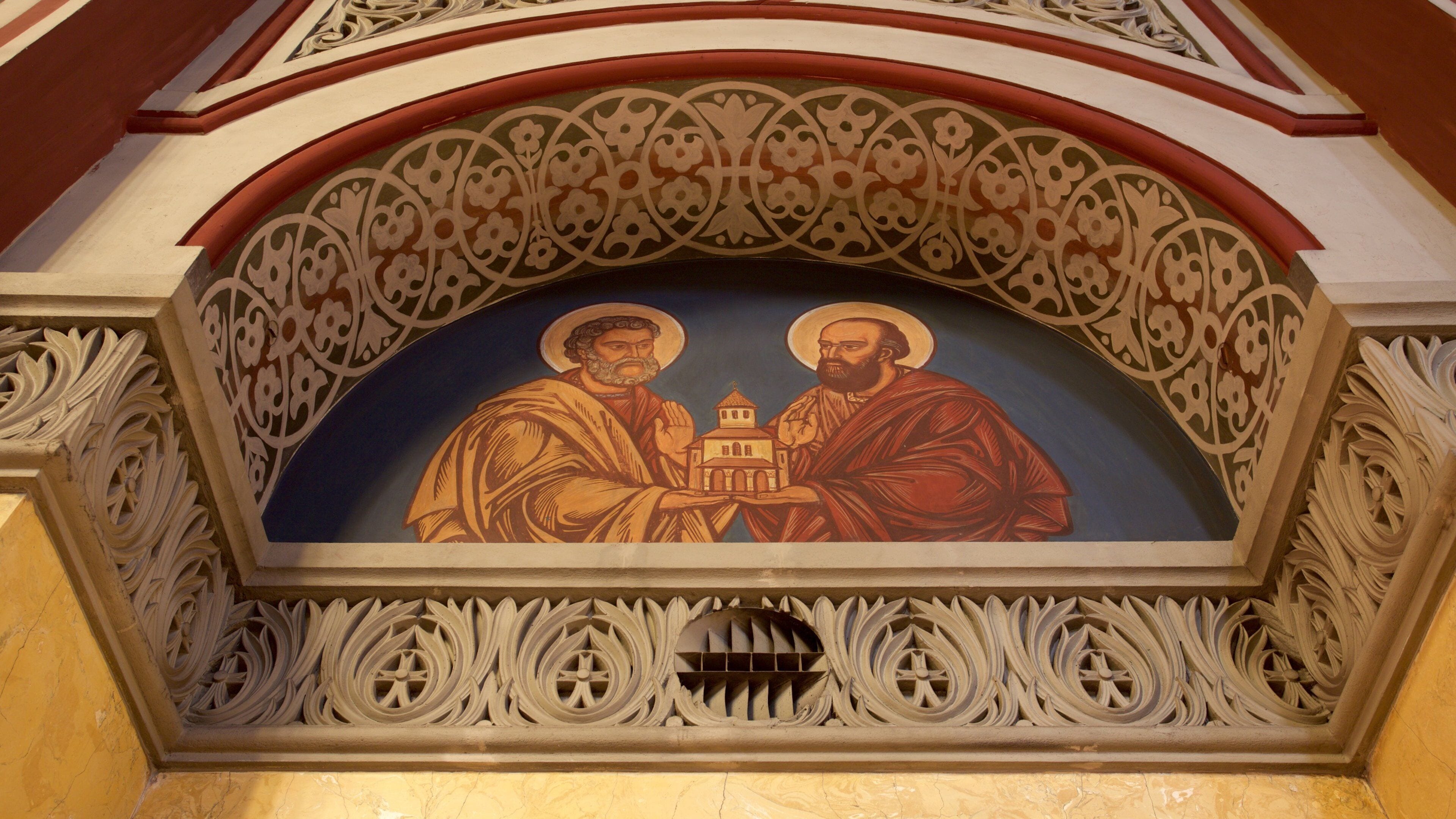 루마니아 정교 성당 을 특징 문화유산 건축, 교회 또는 성당 과 실내 전경