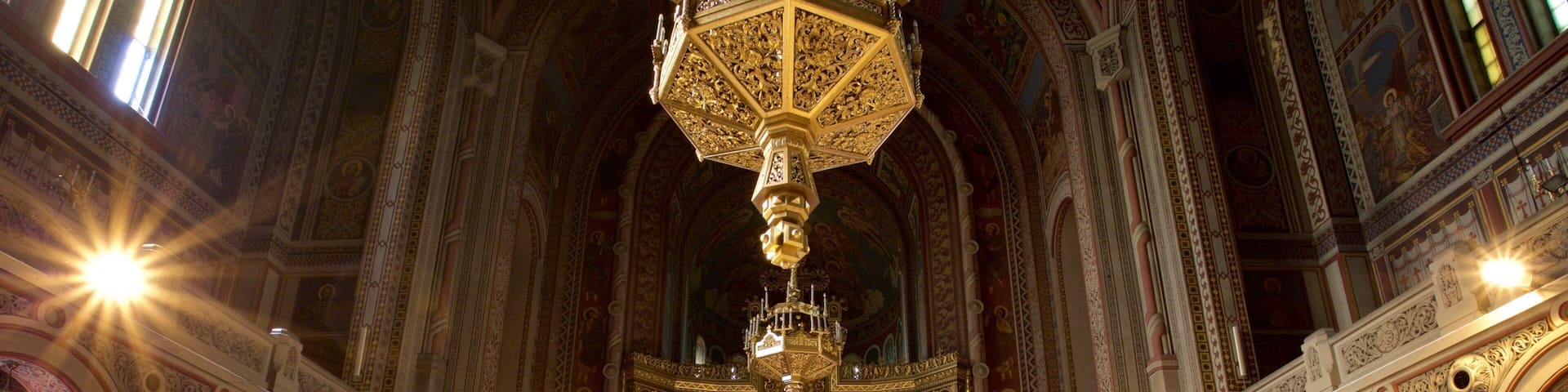 Romanian Orthodox Cathedral showing interior views, heritage architecture and a church or cathedral