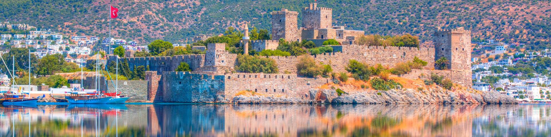 Saint Peter Castle (Bodrum castle) and marina in Bodrum, Turkey