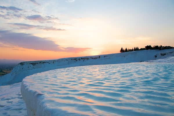 Türkei mit einem Schnee und Sonnenuntergang