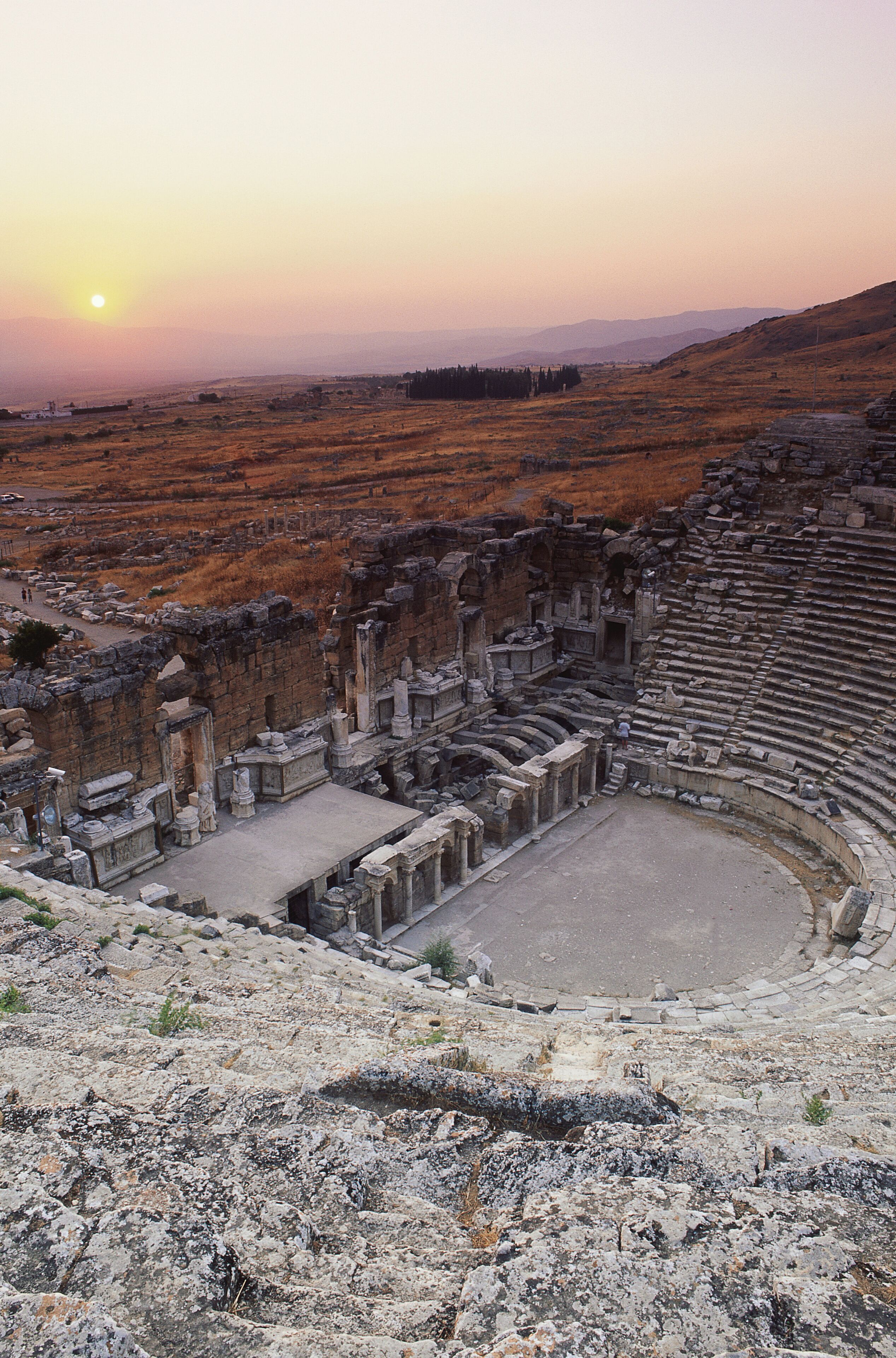 Turkey, Pamukkale, ruins of Hierapolis, roman amphitheater