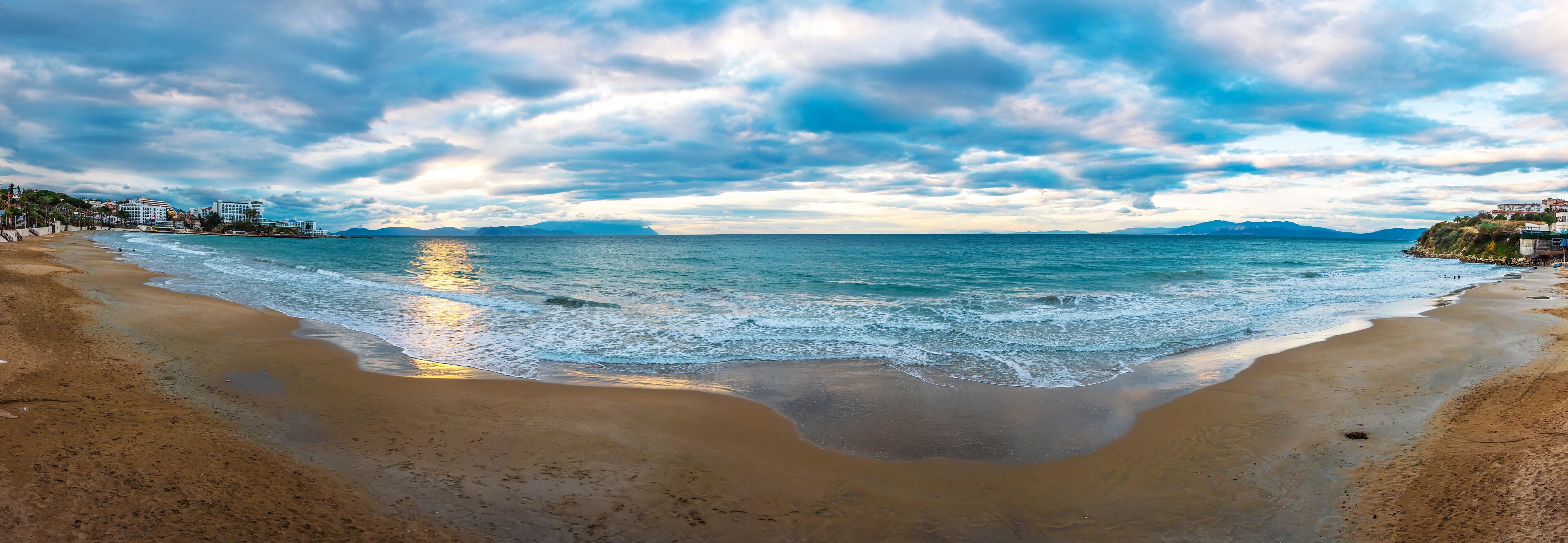 Ladies Beach in Kusadasi Town of Turkey at winter time