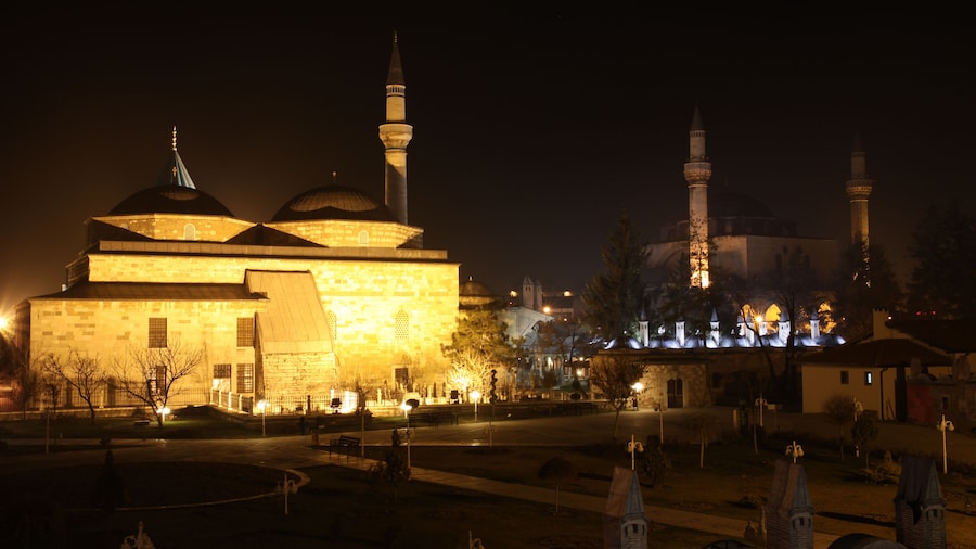 Mevlana Museum at night, Konya