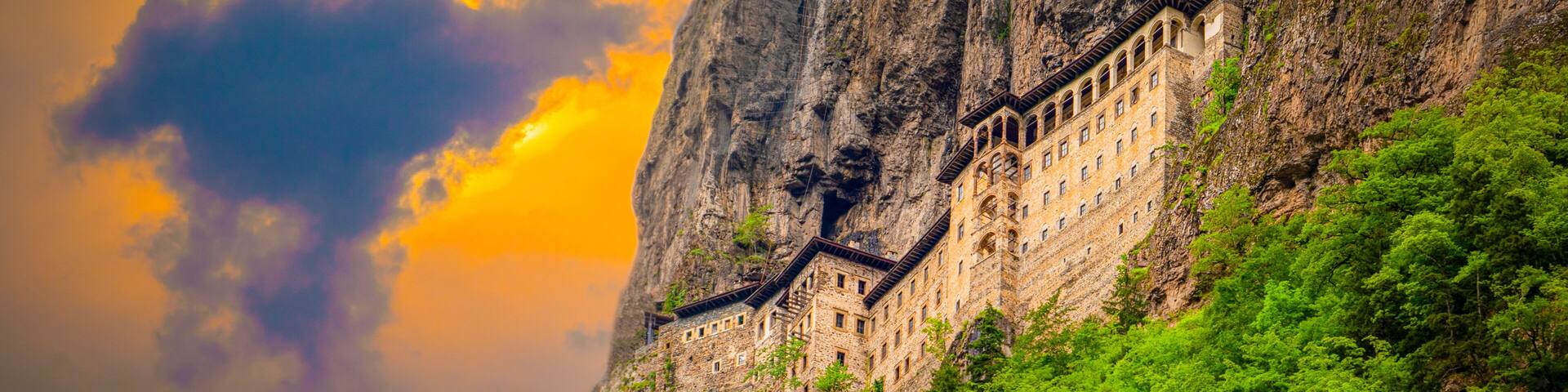 Sumela Monastery in Trabzon, Turkey. Greek Orthodox Monastery of Sumela was founded in the 4th century.