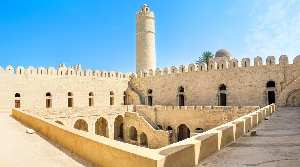 Panorama of the multilevel Ribat fortress, topped with the high tower, Sousse, Tunisia. ; Shutterstock ID 328014164