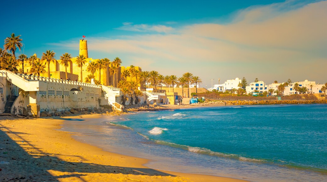 Monastir in Tunisia is an ancient city and popular tourist destination on the Mediterranean Sea.