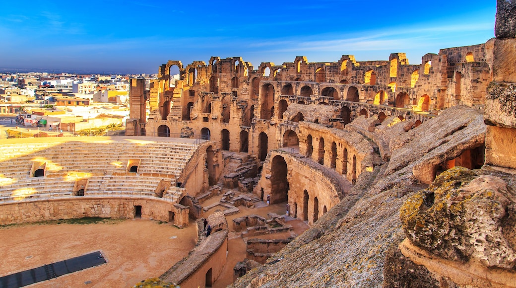 The ruins of the amphitheater in El Jeme, Tunisia.