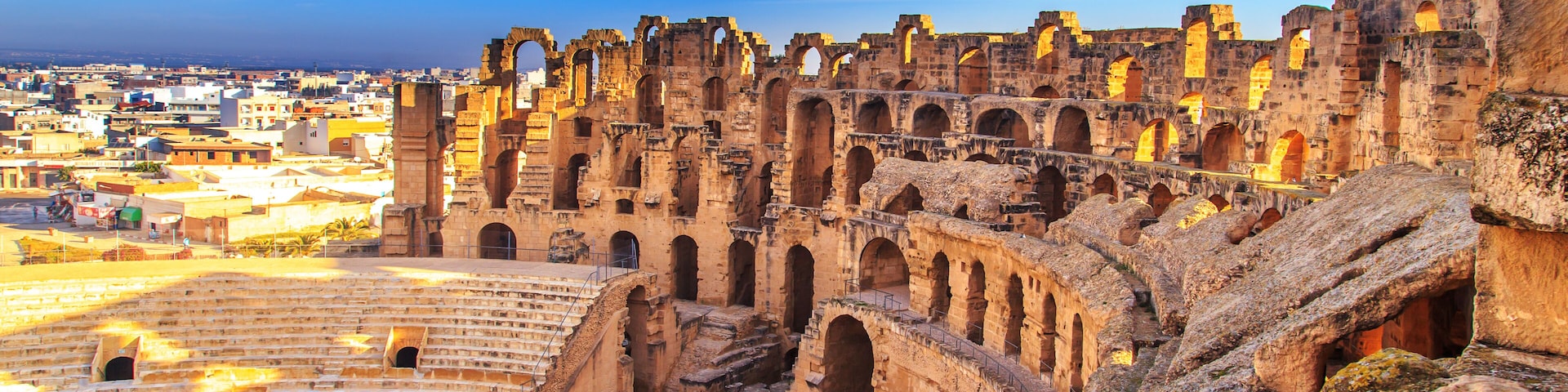 The ruins of the amphitheater in El Jeme, Tunisia.
