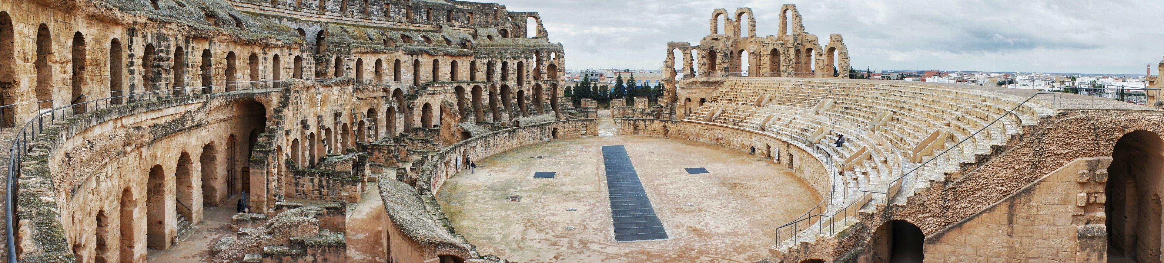 Panoramic image of El Jem amphitheatre,  Tunisia.
Taken on a Sony Nex5 with 16mm Sony lens. 