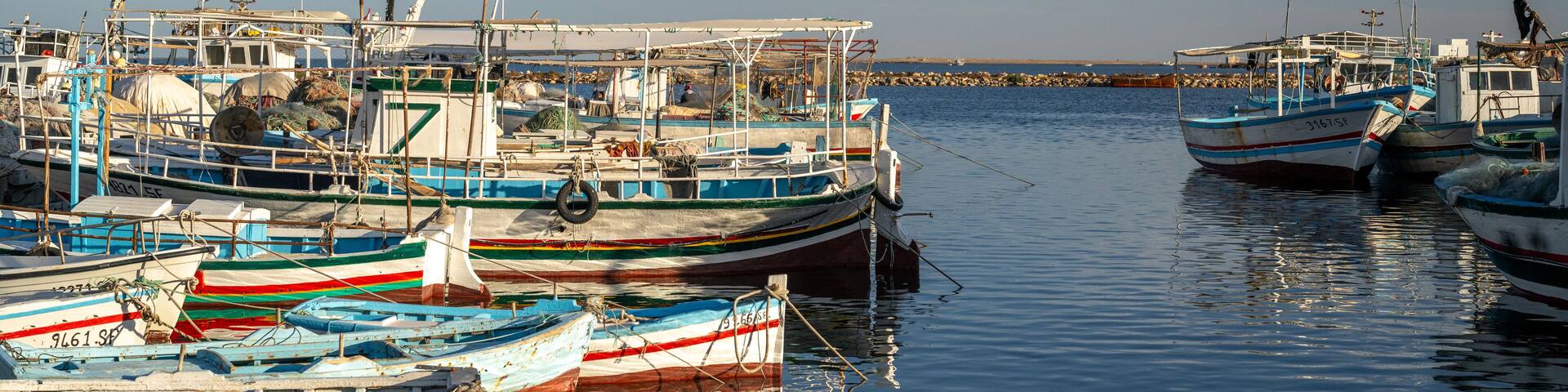 View of Kerkennah - Tunisian archipelago in the Mediterranean Sea