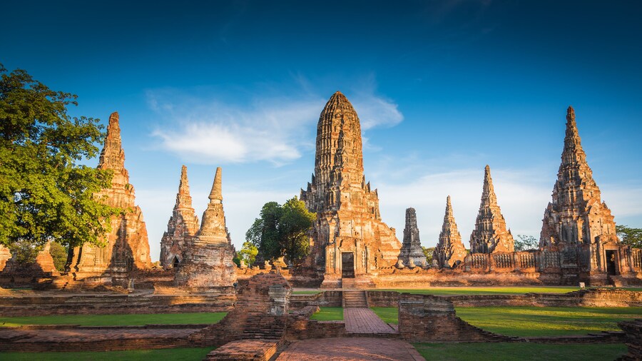 Landscape Ayutthaya Historical Park in Ayutthaya. The famous temple of the equivalent human Thailand. ; Shutterstock ID 384351355