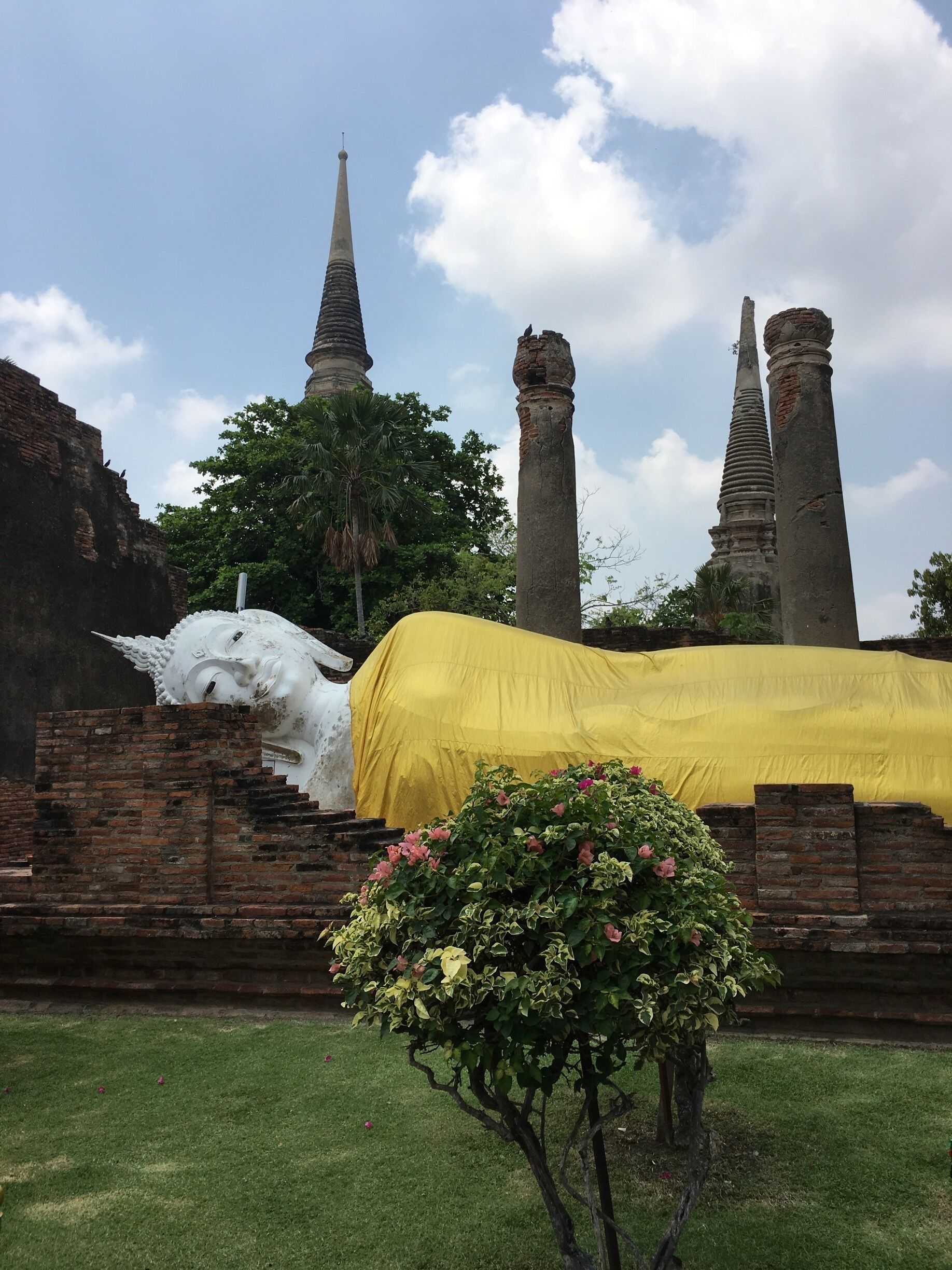 Sleeping Buddha in an ancient temple. 