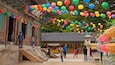 Bulguksa Temple featuring a temple or place of worship and heritage elements as well as a small group of people